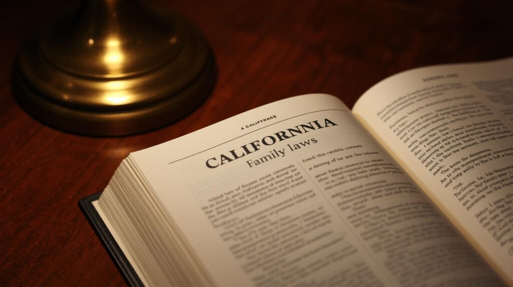 a book on a desk that is about CA family laws