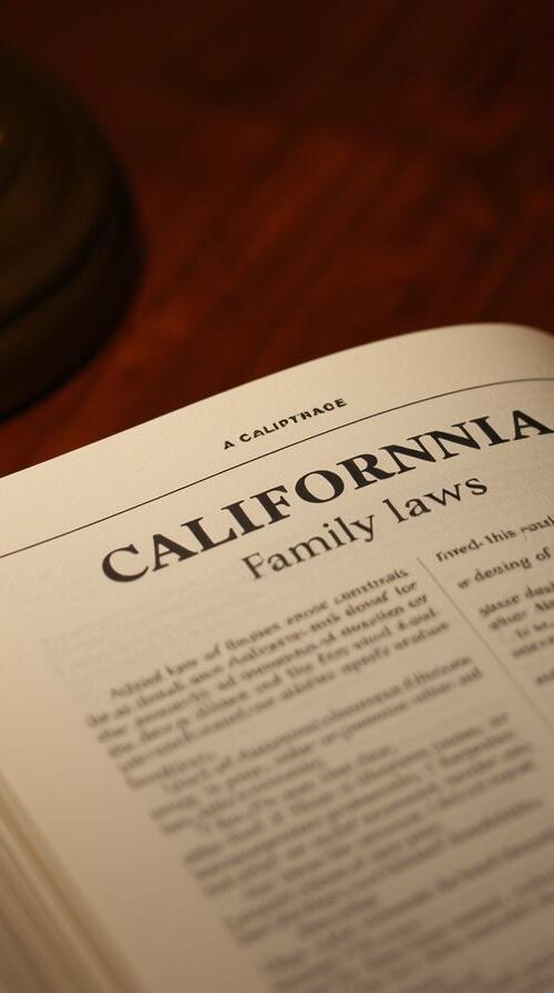 a book on a desk that is about CA family laws