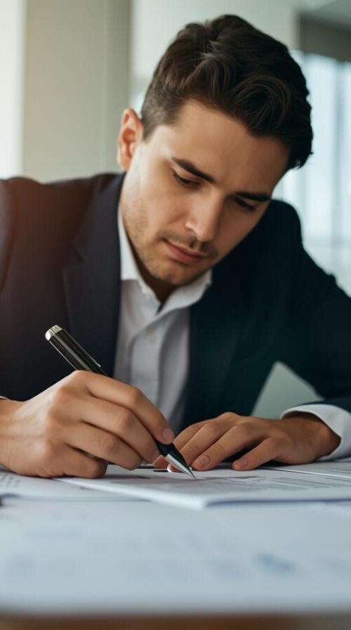 business paperwork being comepleted