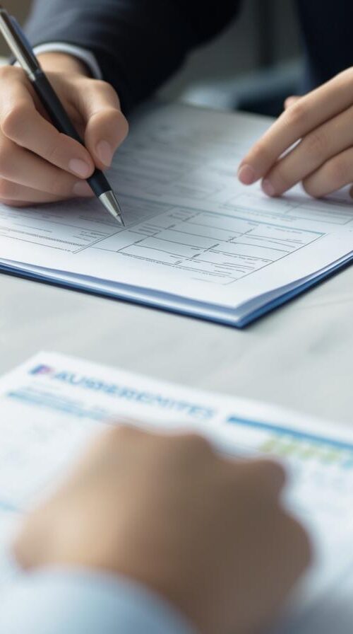 business paperwork being completed