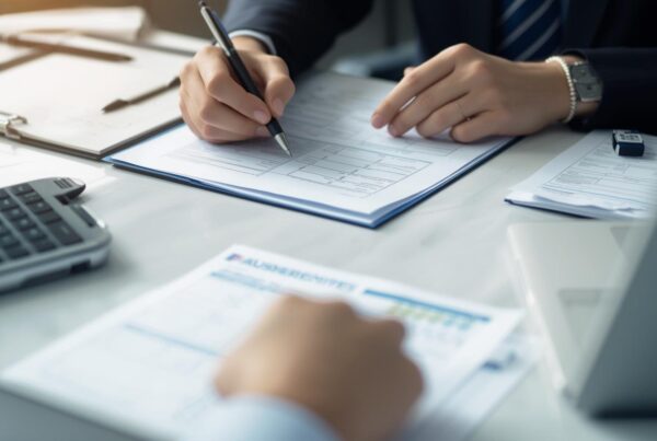 business paperwork being completed